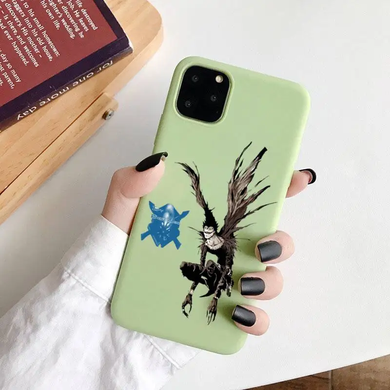 

Death Note cartoon funny anime Phone Case Candy Color for iPhone 6 7 8 11 12 s mini pro X XS XR MAX Plus