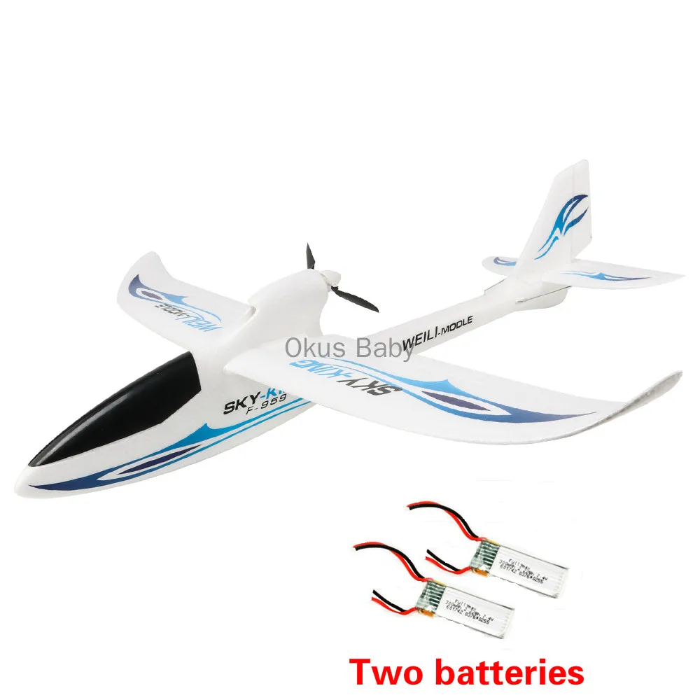 Абсолютно 2,4G 3Ch RC самолет с фиксированным крылом самолет наружные игрушки Дрон для подарков - Цвет: Two batterie BLue