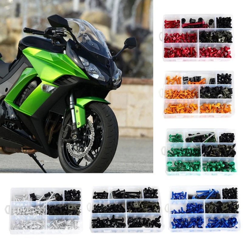 

Practical 251 Pcs Motorcycle Fairing Bolts Kit Bodywork Fastener Clip Screws Nut for Motorbike Repair Modification Parts