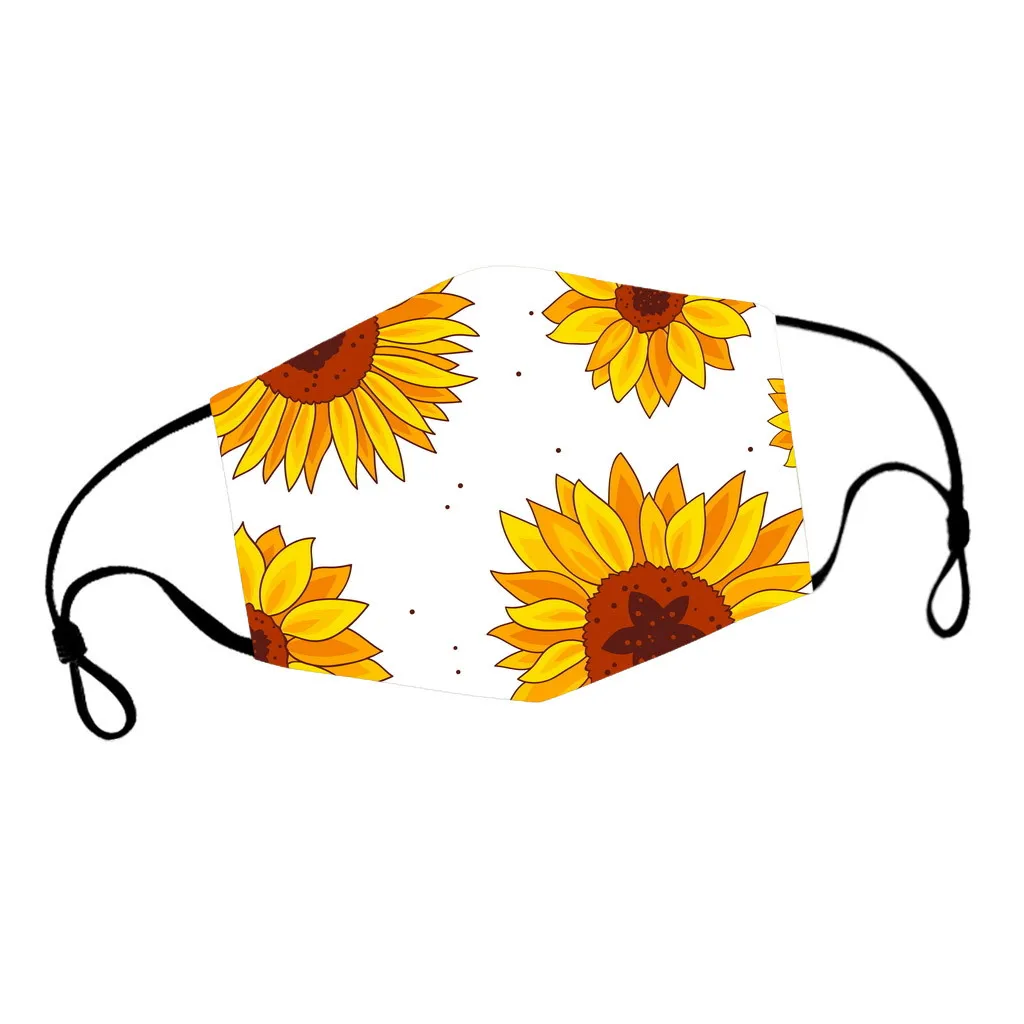 Взрослая пара Вечерние Маски Подсолнух Цветы Печать Маска на открытом воздухе