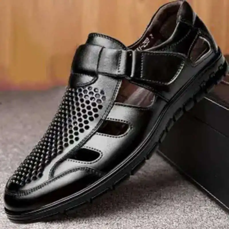 

New Summer Men Sandals Leisure Beach Slipper Men's Casual Shoes Leather Sandals for Male Buckle Roman Sandalies size 38-44