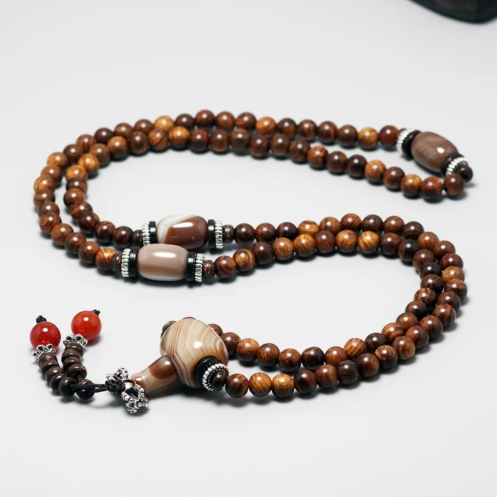 Браслет из натурального розового дерева с бусинами для женщин и мужчин браслет 108