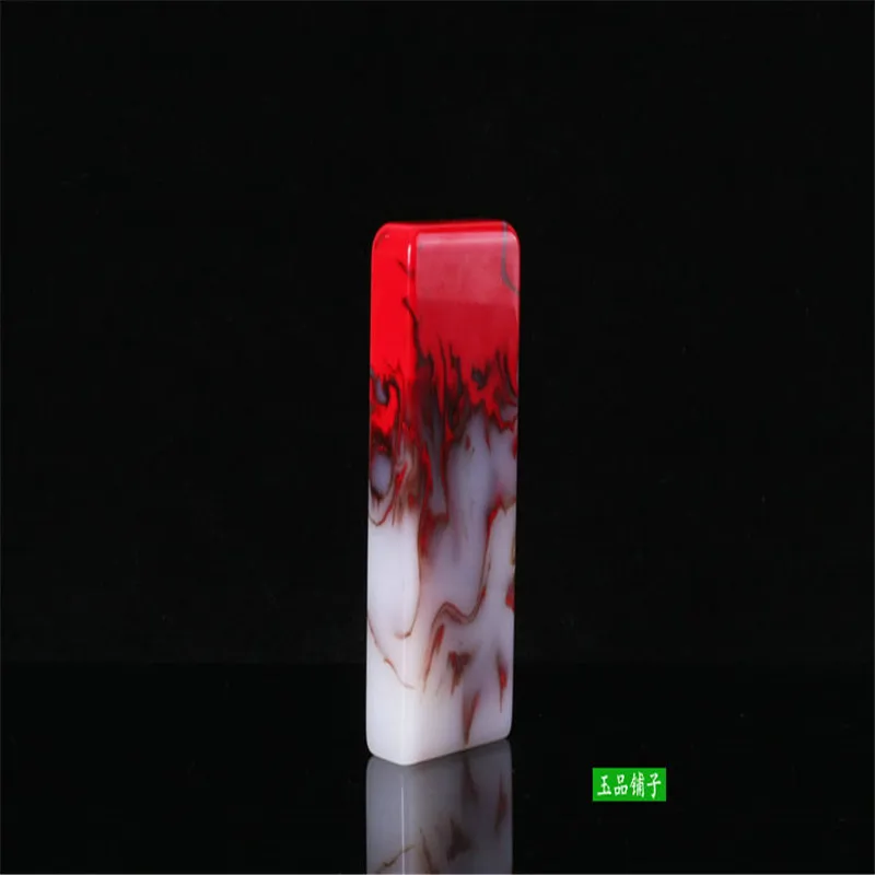 Китайская ручная резьба натуральный куриный кровь Камень плоский уплотнитель |