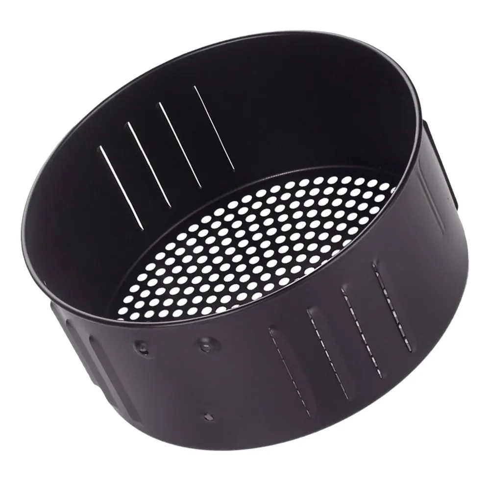

1Pc 3.5L Kitchen Food Basket Air Fryer Basket Oil Draining Basket (Black)