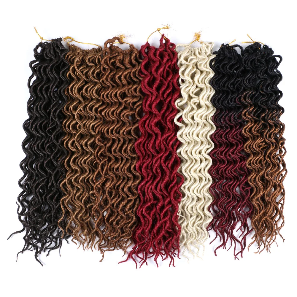 DAIRESS 18 &quotглубокие кудрявые искусственные локоны в стиле Crochet косички вязанные