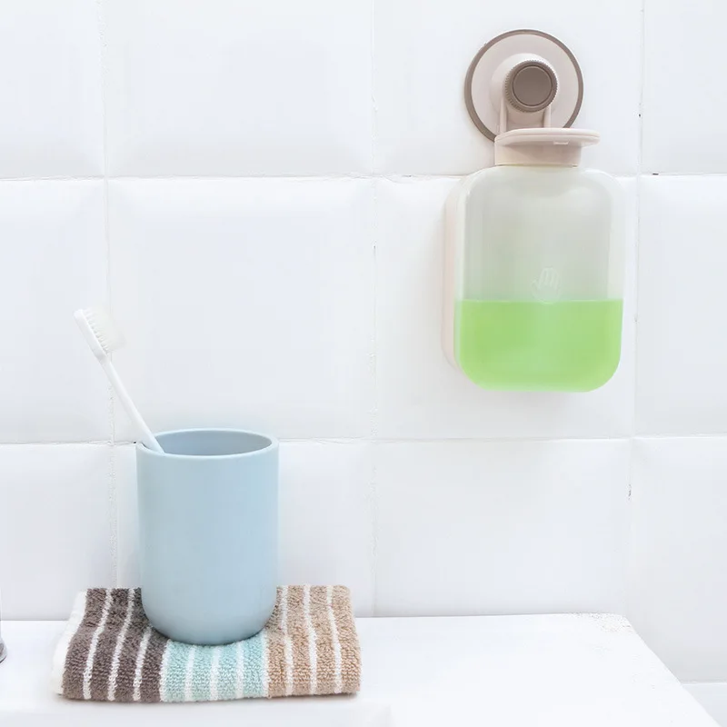 

Household Manual Soap Dispenser Sticky Wall Type Non-porous And Traceless Kitchen And Bathroom Transparent Visual Hand Sanitizer