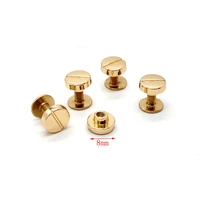 gold nickel button screw studs round head rivets 8mm10 mm12mm for bag belt leather craft accessory