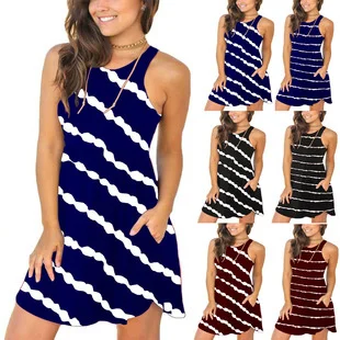 

Women New Tie Dyed V-neck Drawstring Dress With Gradient Twill Horizontal Print