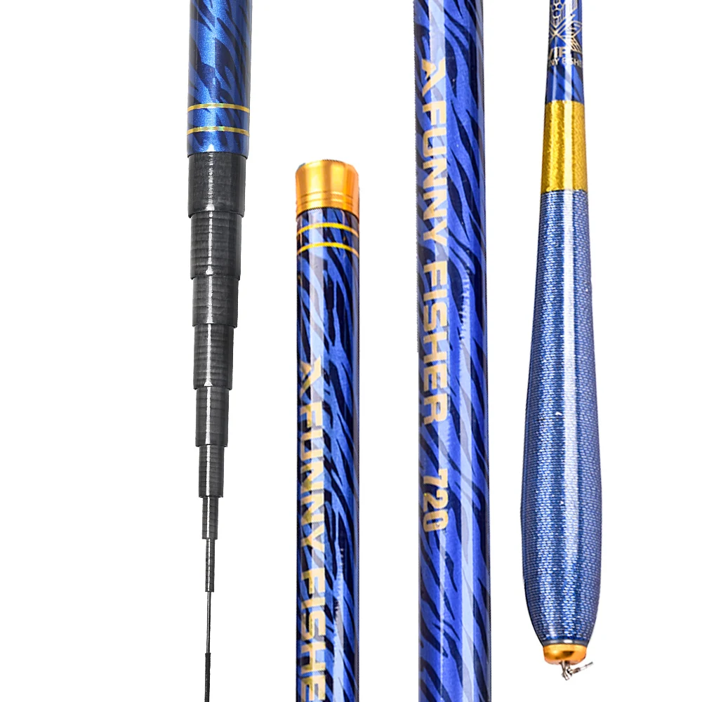 

Telescopic Fishing Carbon Fiber Stream Rod FRP 2.7M-7.2M Ultra Light Hand Pole Freshwater Carp Feeder Pesca