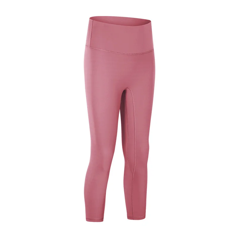 

Spring and summer new no embarrassment line naked sense Yoga Capris high waist hip lifting slim exercise fitness pants female