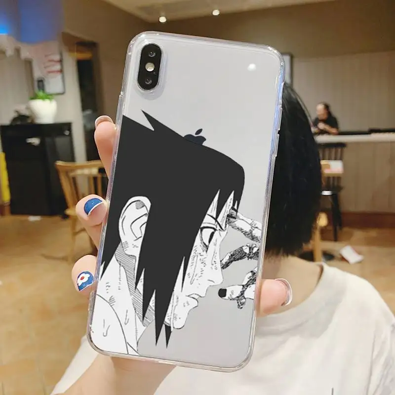 

Japan Naruto Anime akatsuki Sasuke Phone Case Transparent soft For iphone 5 5s 5c se 6 6s 7 8 11 12 plus mini x xs xr pro max