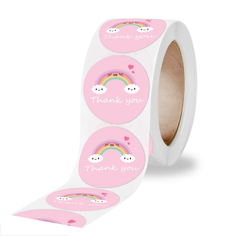 

500Pcs/Roll Kids Children Baby Cartoon Happy Birthday Round Sticker Labels Decor Q9QB