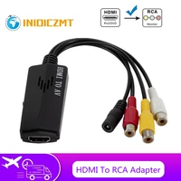 inioiczmt hdmi to rca cable 1080p hd video to audio converter male to rca av component converter for tv vhs vcr dvd recorders