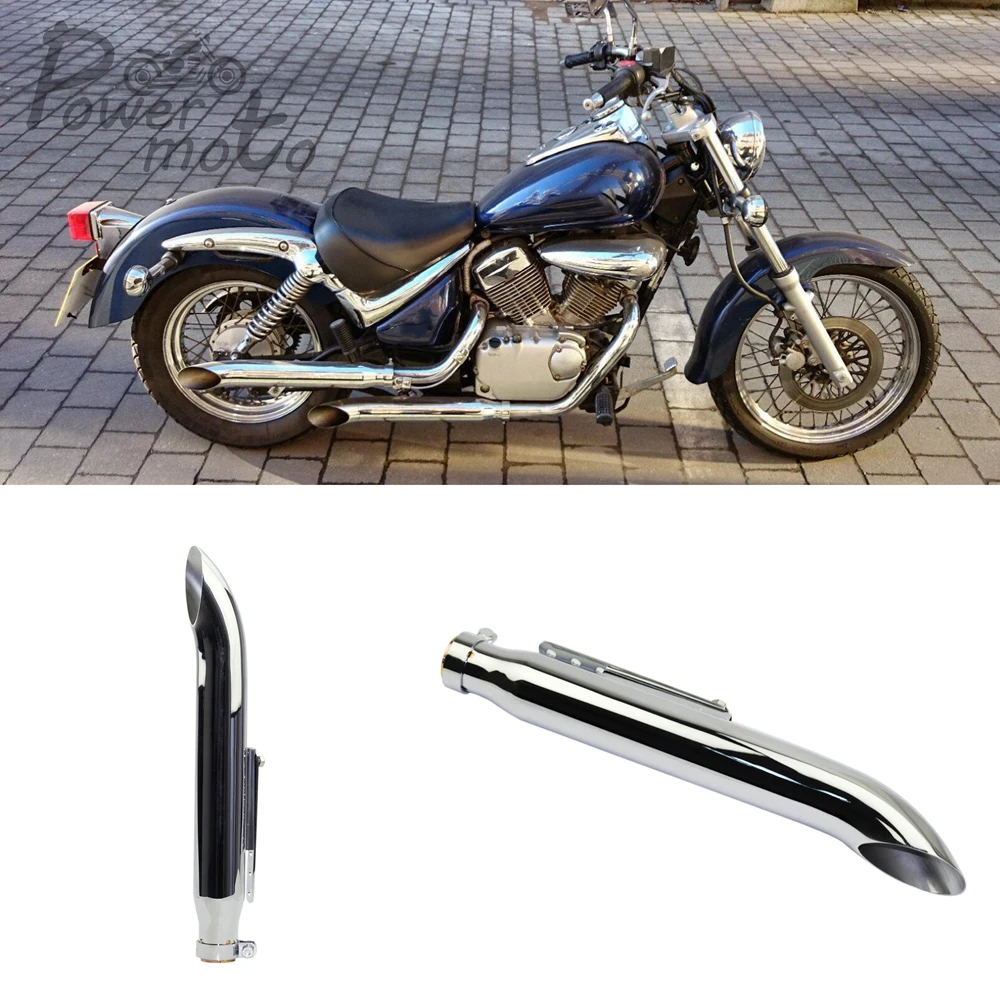 Хромированный глушитель для мотоцикла выхлопная труба с выхлопом