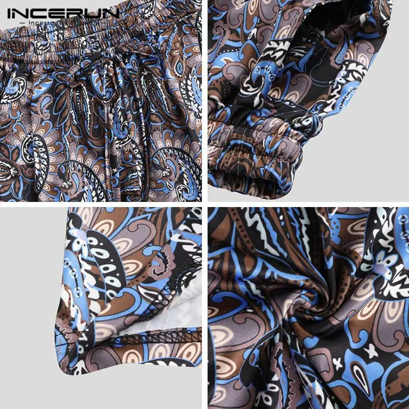 

INCERUN Casual Pants Men Printed Elastic Waist Joggers Streetwear Fitness Vintage Trousers Pockets Ethnic Long Pants Hombre 2020