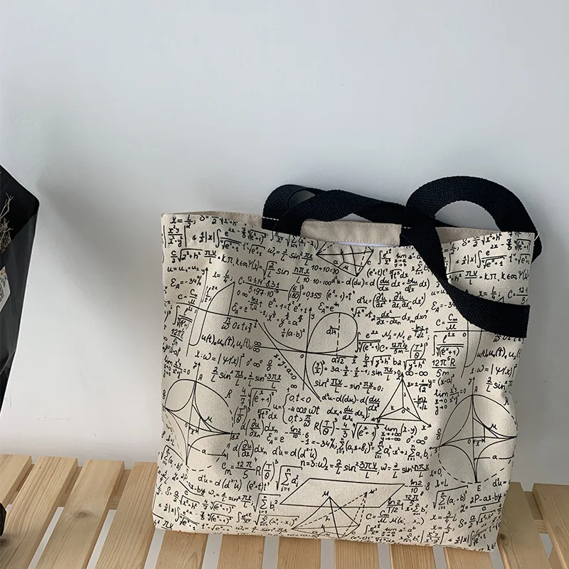 

Large Tote Shopper Bags for Women 2021 College Student Canvas Shoulder Book Bag Lady Handbags Cotton Cloth Shopping Bag Textbook