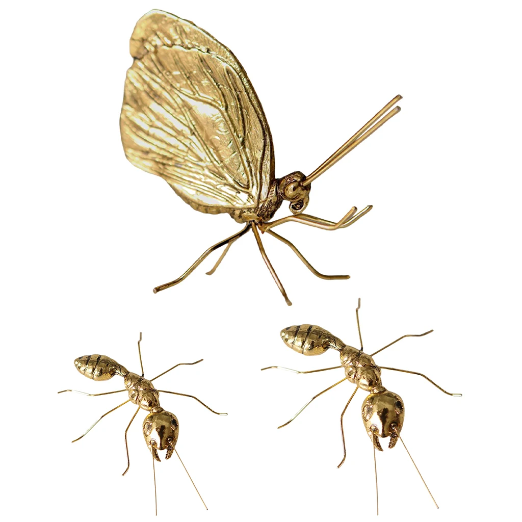 

Alloy Miniature Bugs Handmade Insects Art Sculpture Garden Lawn Micro Landscape Home Table Desk Decorations Gift