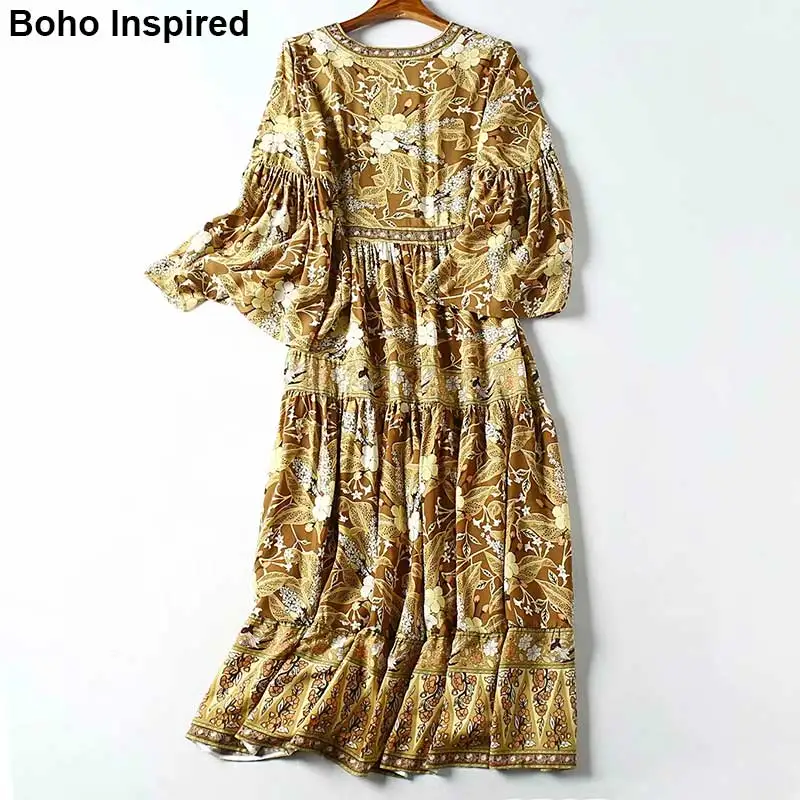 Женское длинное платье с цветочным принтом BOHO INSPIRED повседневное летнее длинным