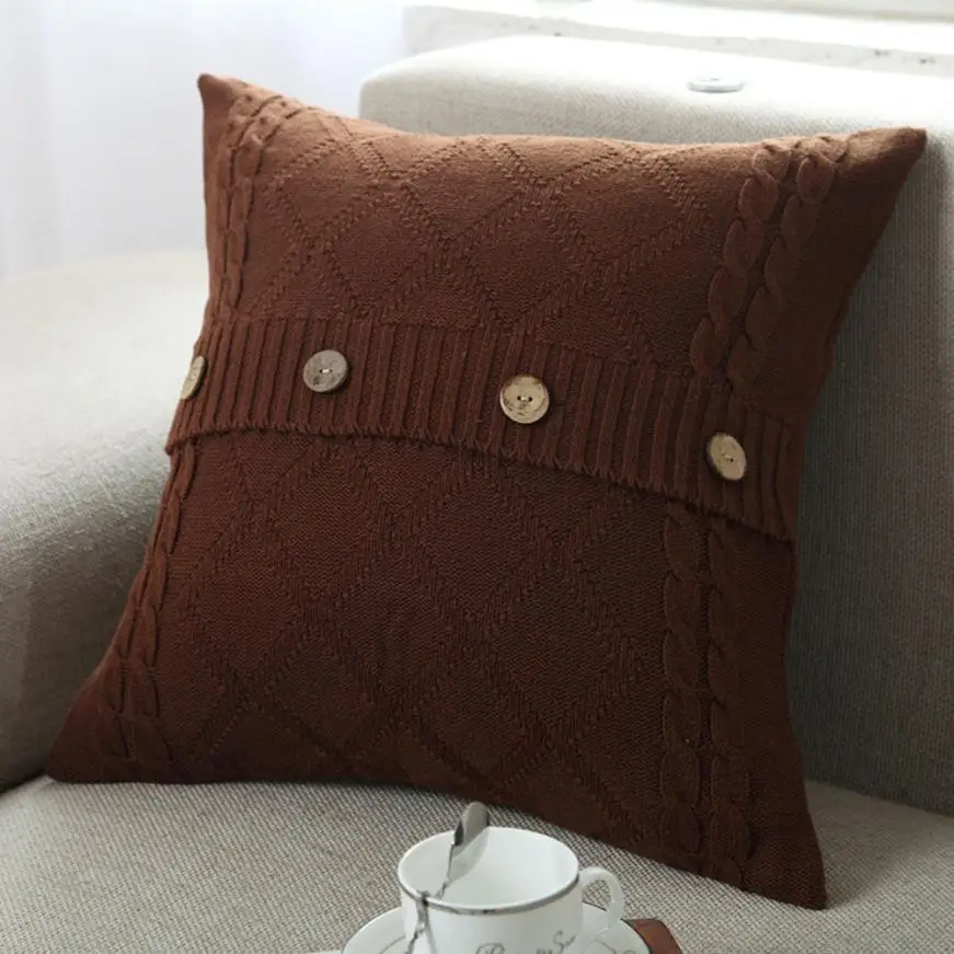 33 наволочки в стиле ретро Вязаная Шерстяная наволочка для подушки декоративная