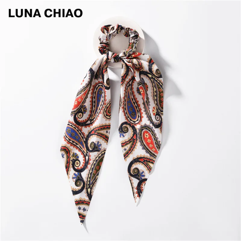 LUNA CHIAO, модные женские аксессуары для волос, тканевые банданы, резинки для волос, змеиный Леопардовый принт, шарф, конский хвост, держатель - Цвет: 64