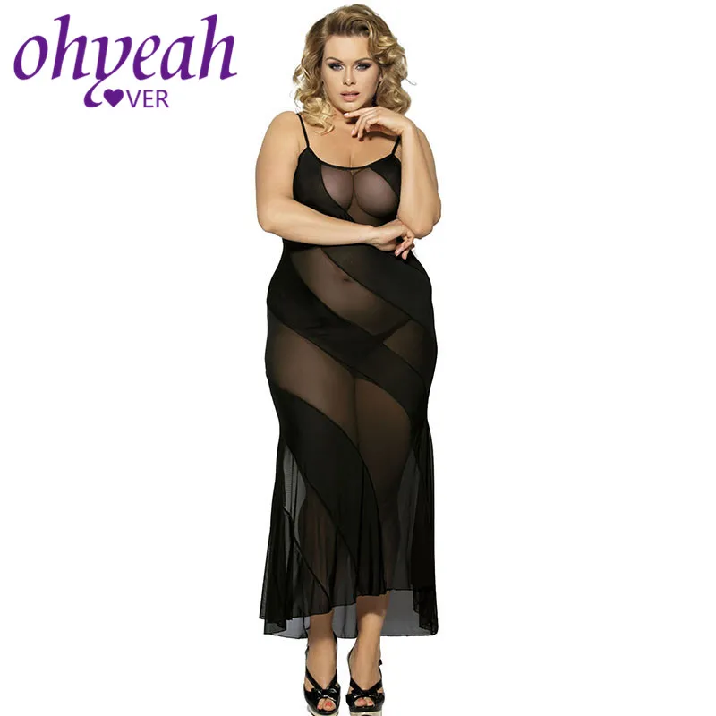 Сексуальное платье Ohyeahlover черная полосатая Женская длинная одежда для сна без