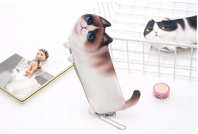 Школьный офисный карандаш, чехлы Kawaii, милый кот, мультяшная коробка для ручки, сумка, школьные принадлежности, канцелярские принадлежности, сумка для хранения 05169