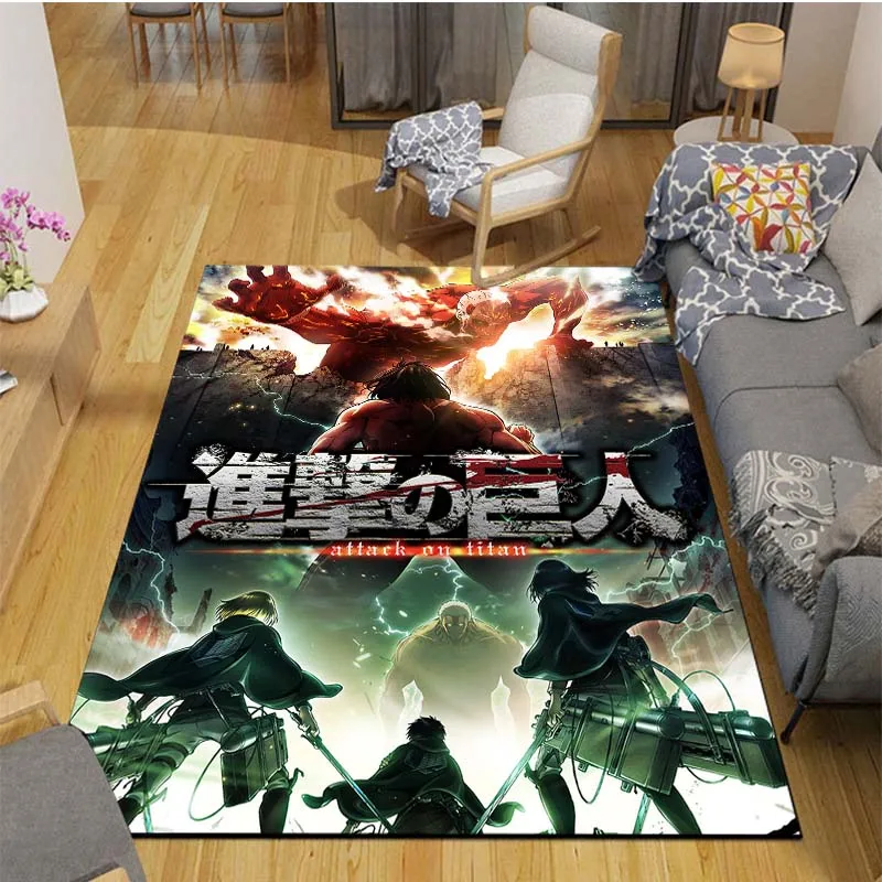 Нескользящие коврики из аниме атака на Титанов большие для гостиной удобный