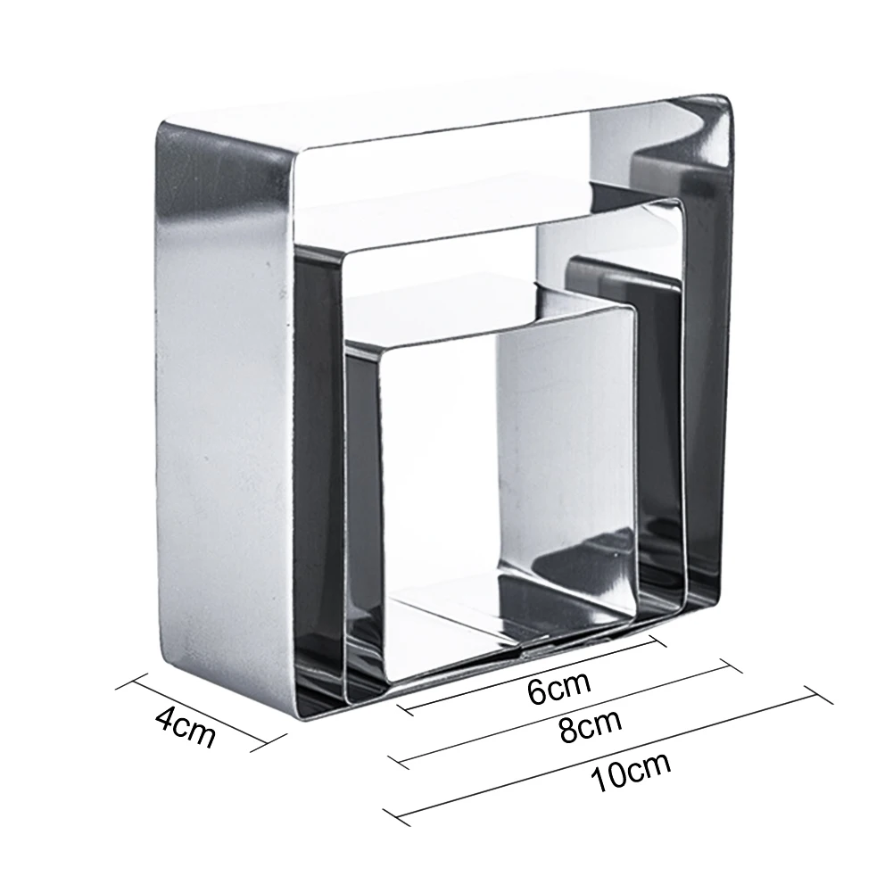 Квадратный фрезы Нержавеющая сталь печенье торт круг кроя форма для Мусса