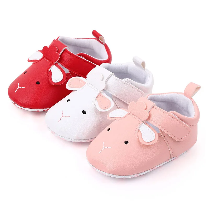Детская обувь из искусственной кожи с мультяшными животными нескользящая мягкой