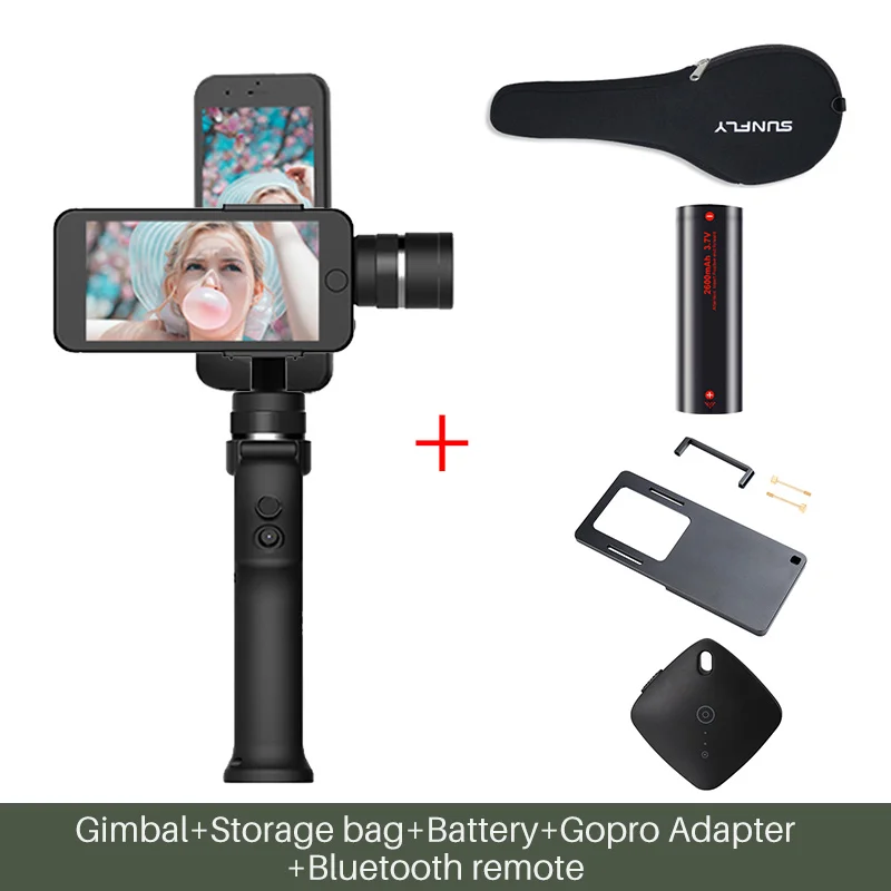 Gimbal Adapter Kit Funsnap Capture 3 оси ручной смартфон Gimbal Gopro стабилизатор для iPhone Xs Max XR Piexl Gopro 7 6 5 Y EKEN H9 - Цвет: Gimbal Adapter Kit