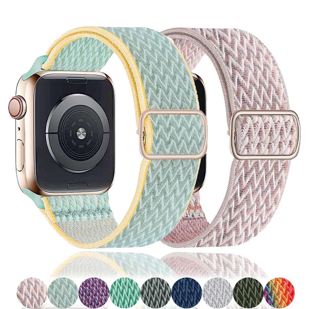 Ремешок Solo Loop для Apple watch band 44 мм 40 38 42 регулируемый эластичный нейлоновый