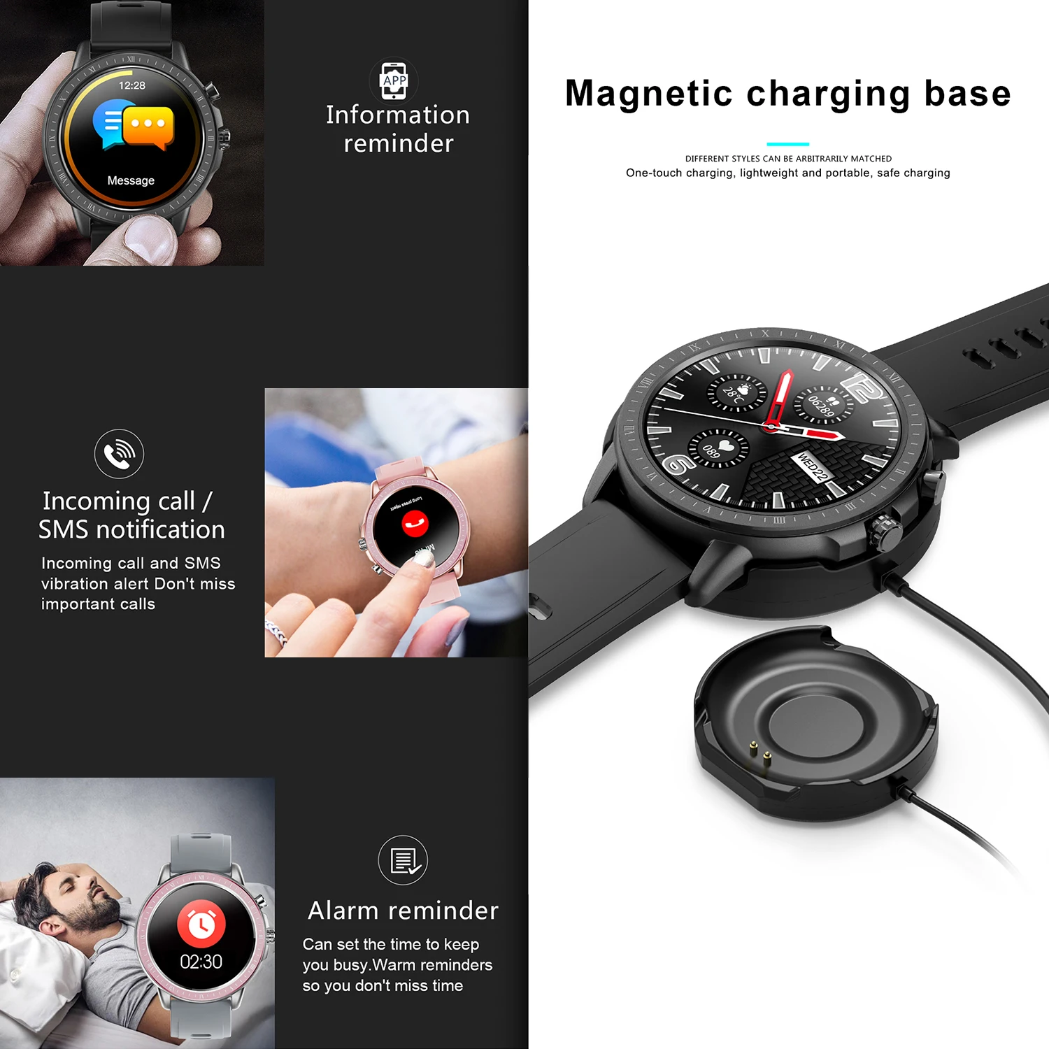 SENBONO S02 SmartWatch 1 3 дюйма сенсорный экран IP67 водонепроницаемый спортивный трекер