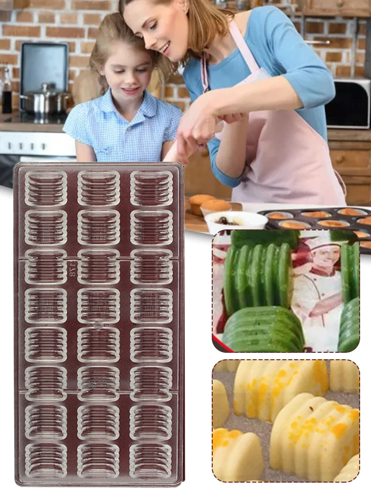 

Clear Plastic Chocolate Mould Polycarbonate Sugarcraft Cake Baking Mold Tool (24 Cavity Cylinder) DIY Mould Kitchen Tools