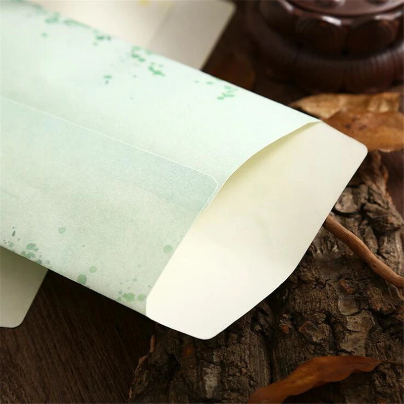 

6pcs/set Cute Paper Envelope Letter Paper Set Chinese Ink Painting Lotus Flowers Craft Envelope Invitation Kawaii Stationery