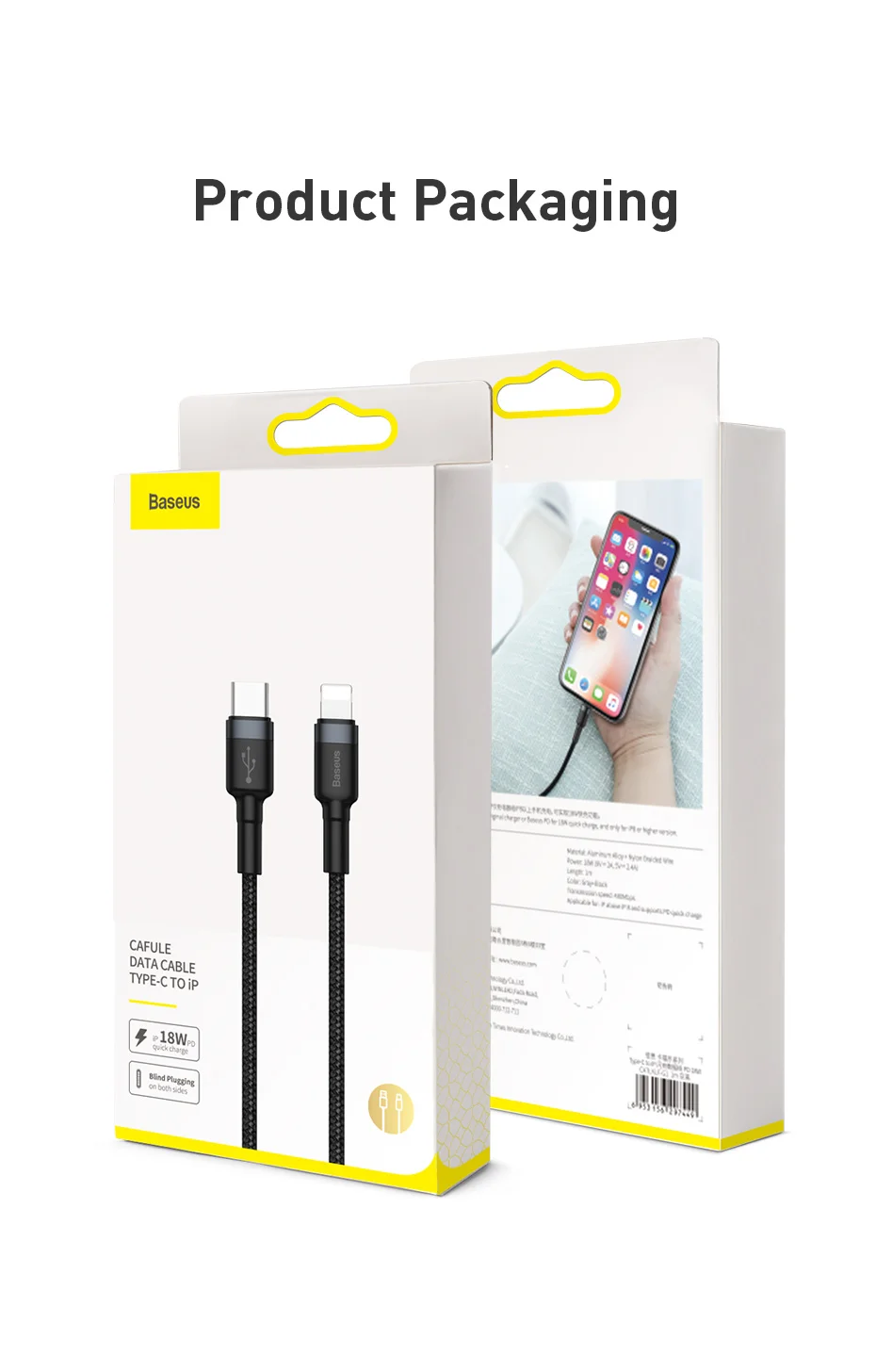 Кабель usb type-C Baseus для iPhone XR Xs Max 8 8 Plus 11 18 Вт PD кабель для быстрой зарядки для Lightning Кабель для быстрой зарядки данных