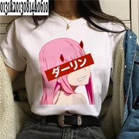darling in the franxx anime harajuku t shirt female zero two aesthetic funny manga t shirt summer anime tshirt women tops tees