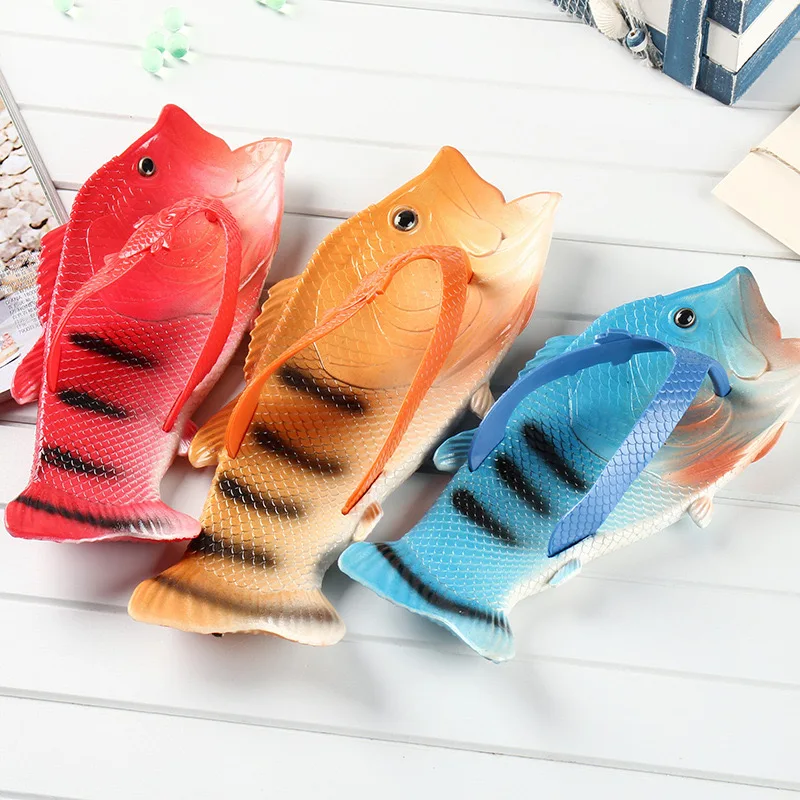 

Net Red Fish Shoes Funny Trend Fashion Parent-child Shoes Personality Fish Slippers Beach Shoes Herringbone Slippers CPS02