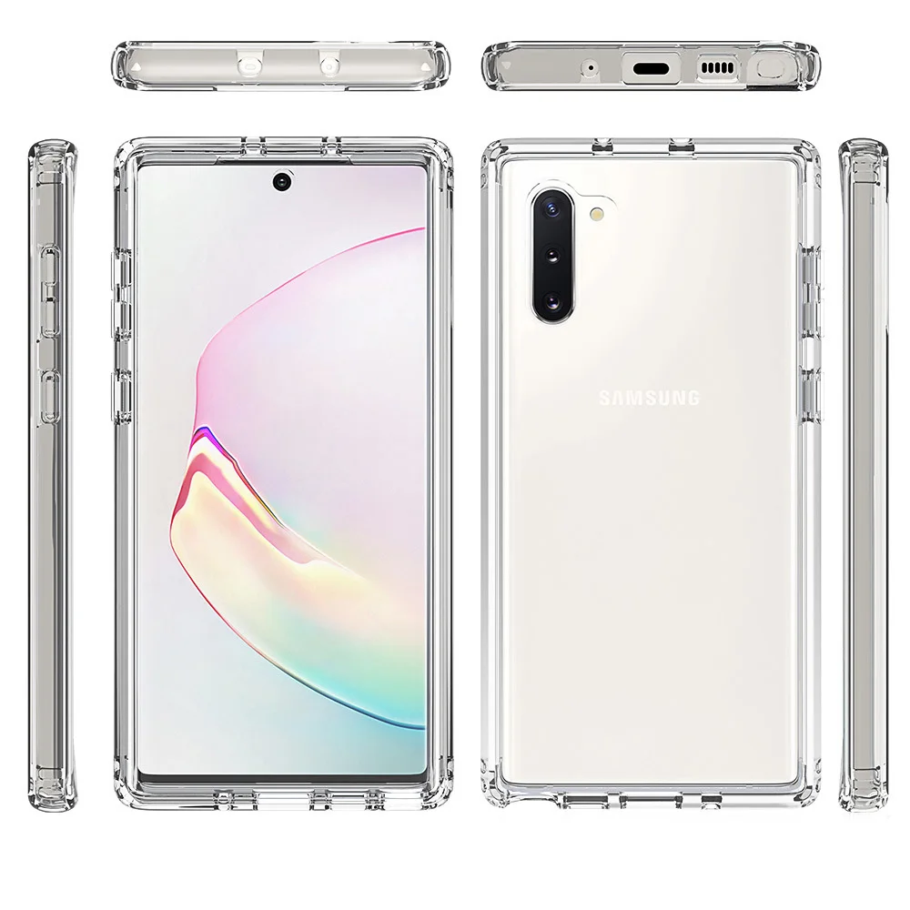 Защитный чехол на 360 градусов для Samsung Galaxy S10 S9 S8 S Note 8 9 10 Lite Plus Прозрачный передний