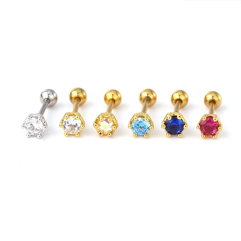 

Crystal Tragus Helix Cartilage Stud Earring Stainless Steel Bar Piercing Jewelry