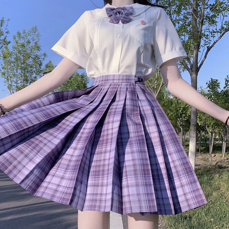 [Виноградная Сода] летние плиссированные юбки с высокой талией для девочек