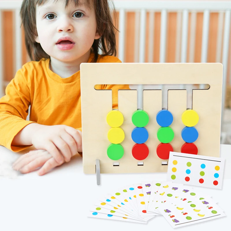 Деревянный стул для сборки игрушки Монтессори цвет игрушек и фрукты