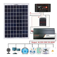 12v24v solar panel system 18v 20w solar panel 40a50a60a charge controller 1000w solar inverter kit complete power generation