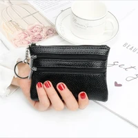 fashion leather women wallet clutch two zip female short small coin purse brand new design soft mini card cash holder pocket
