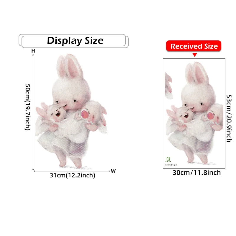 Настенные наклейки с изображением матери кролика обнимая двоих детская комната