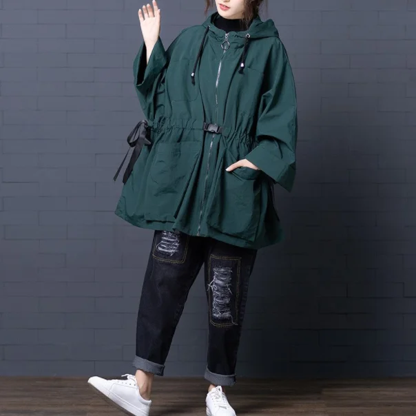 long sleeve plus size Oversized women causal loose autumn winter hooded Jacket Coat Zipper Clothes 2019 Cardigan Outerwear AQ519 | Женская