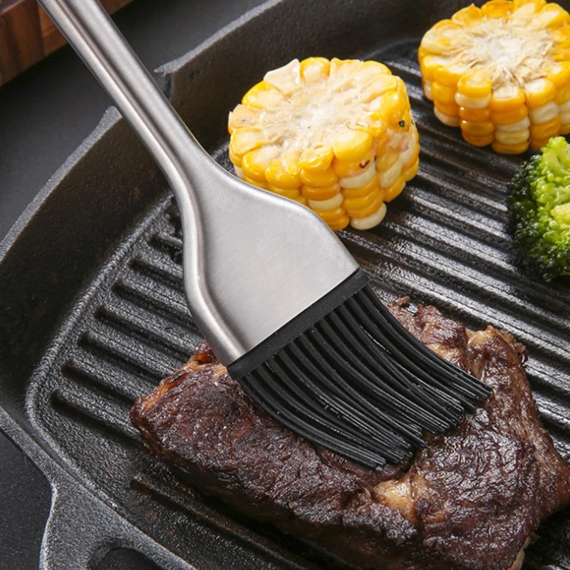 

1pc Barbecue brush with stainless steel hollow handle Creative BBQ oil brush