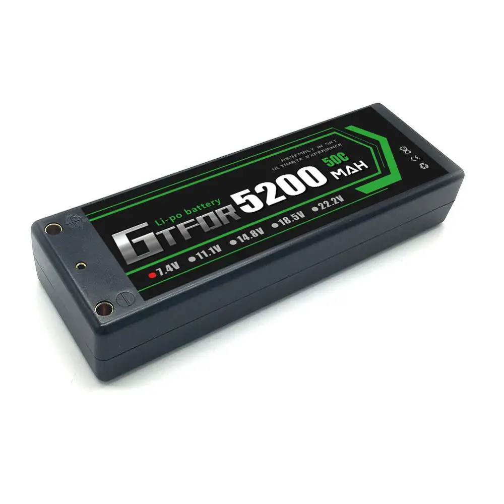 GTFDR 5200 мАч 4 мм Lipo Аккумулятор 7 в 50C 2S LiPo RC аккумулятор Deans XT60 EC5 для