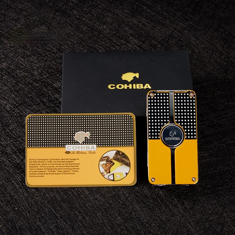 COHIBA с питанием от прикуривателя фонарь Подарочная коробка 3 струи пламени