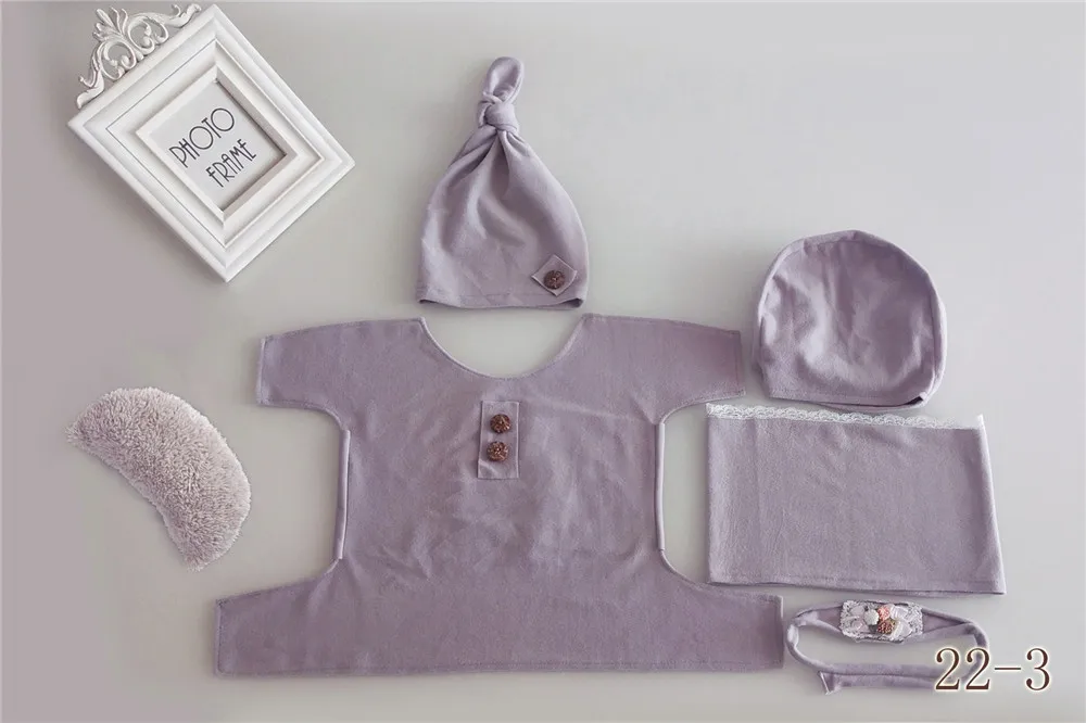 Ylsteed Набор из 7 предметов; Детские реквизиты для фотосъемки; студийные наряды для фотосъемки новорожденных с бантиком; подходящая шляпа с узлом; идея для фотосъемки новорожденных
