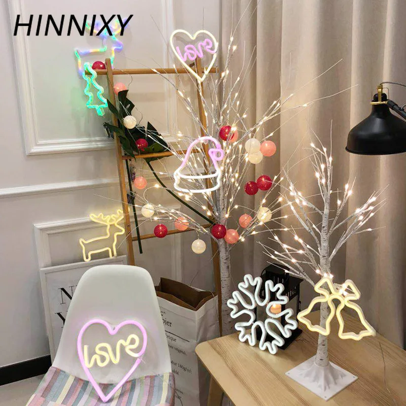 Hinnixy 3D светодиодный ночной Светильник оленя кота летучая мышь Луна Snowflaker колокол